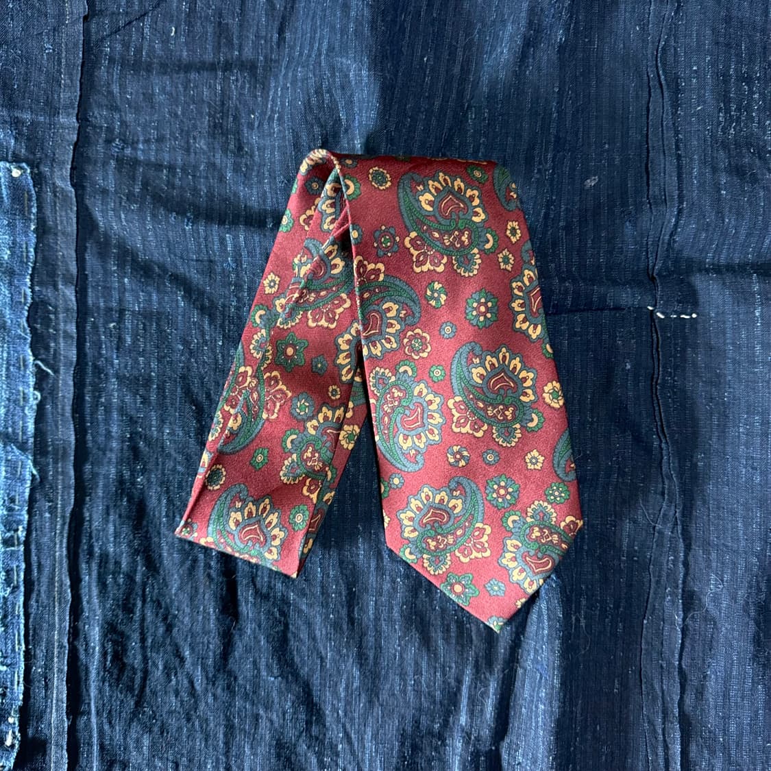 90‘s Aquascutum 페이즐리 패턴 실크타이 상품이미지1