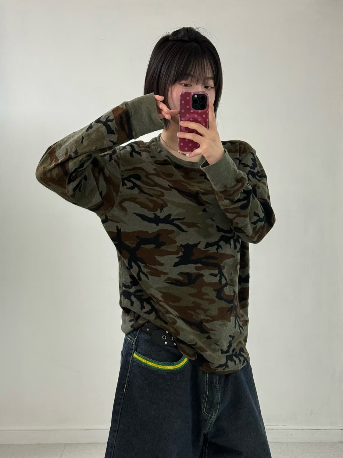 폴로 카모 와플 니트 롱슬리브 상품이미지4