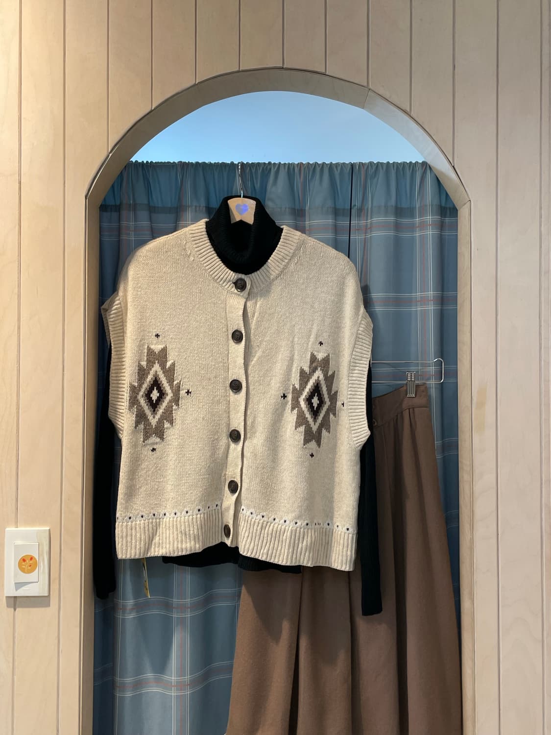 일본빈티지 판쵸느낌조끼 상품이미지2