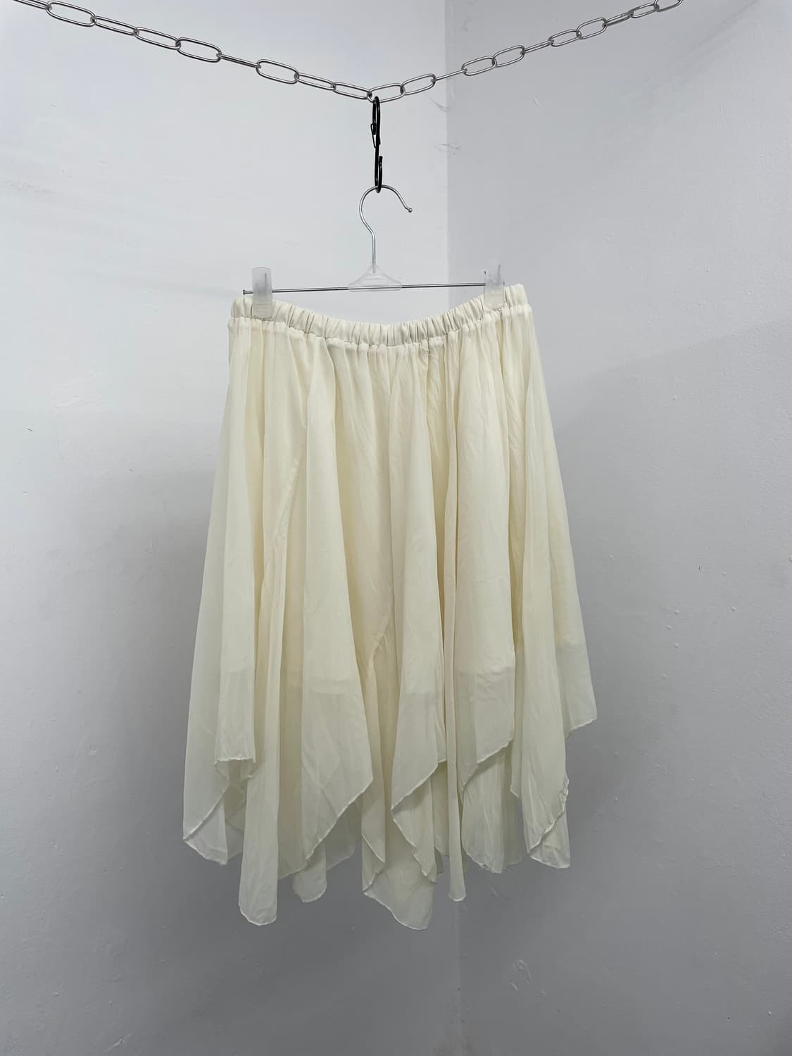 아이보리 시어 언발 스커트 상품이미지7