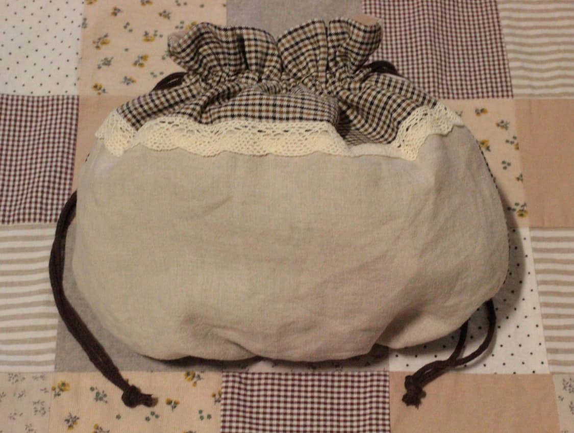 핸드메이드 빈티지 업사이클링 셔링 스트링 파우치 상품이미지4