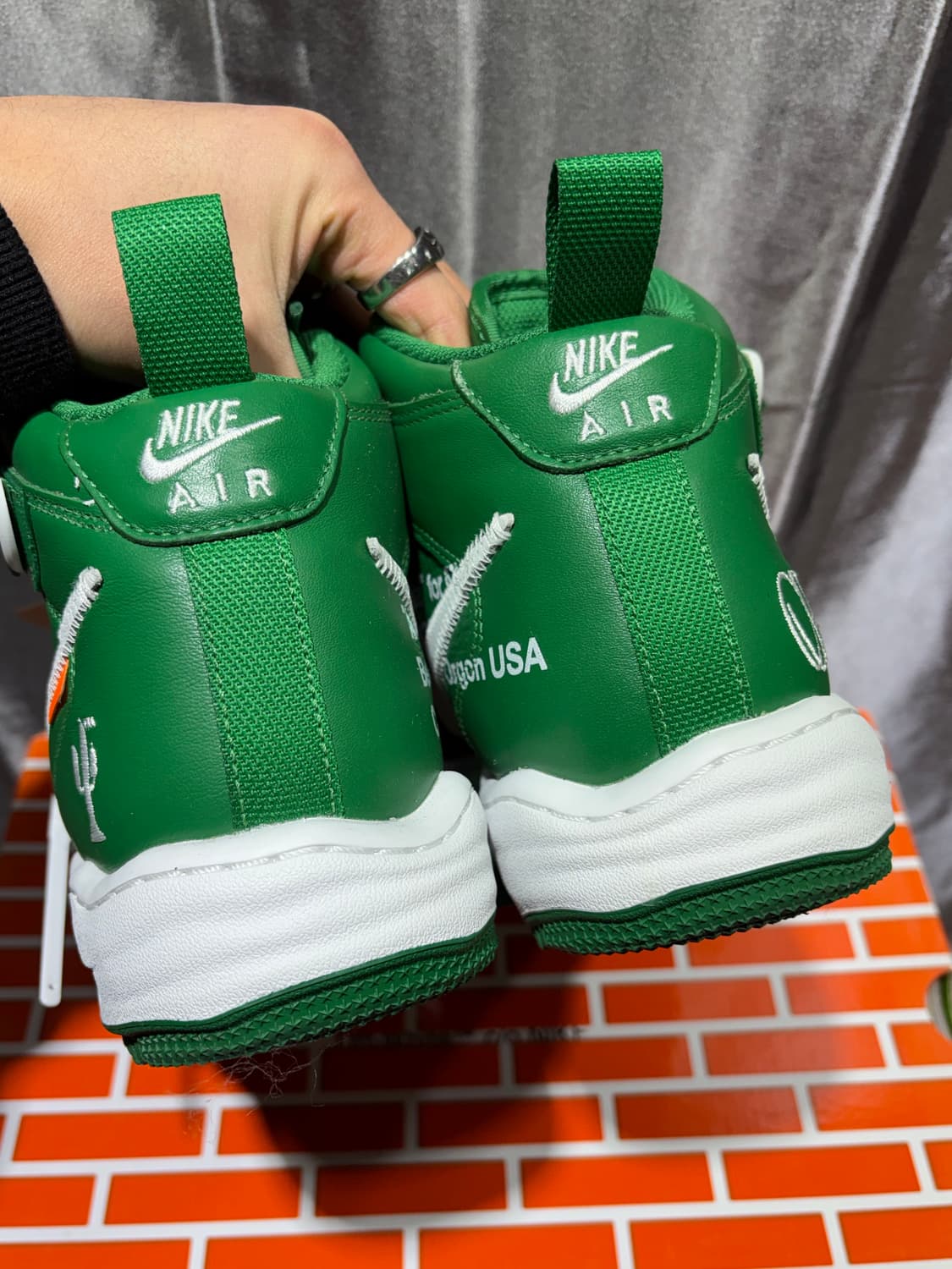 (새상품급) 280 나이키 x 오프화이트 에어포스 파인그린 상품이미지7
