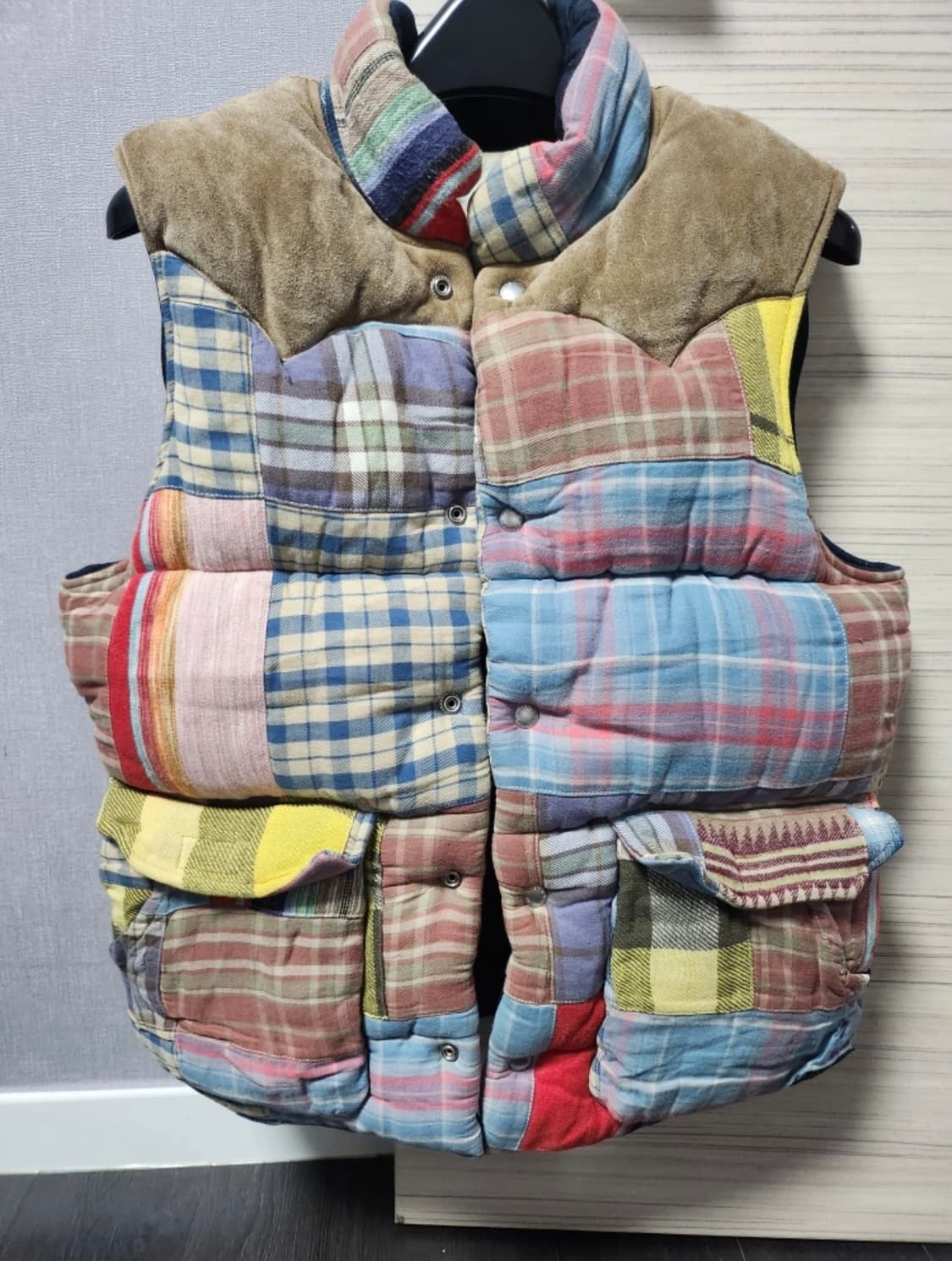 폴로 랄프로렌 데님앤서플라이 패치워크 패딩 베스트 조끼 S 상품이미지1