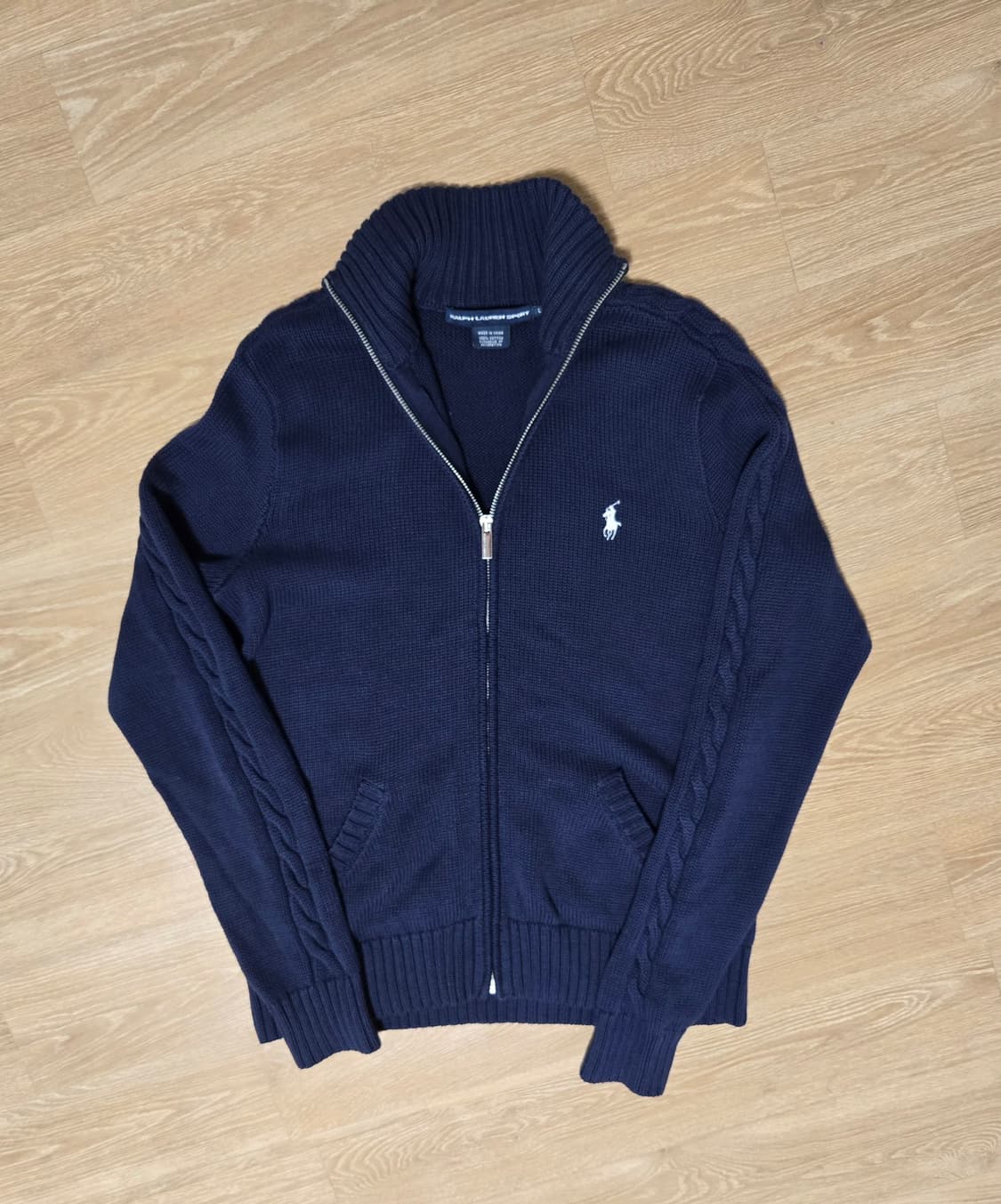 Ralph Lauren Sport 집업 니트 네이비 케이블 가디건 상품이미지1