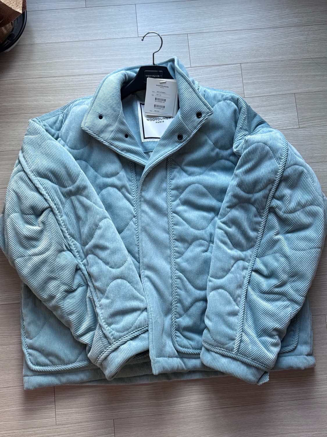 우영미 코듀로이 퀼팅 자켓 민트 52 상품이미지1