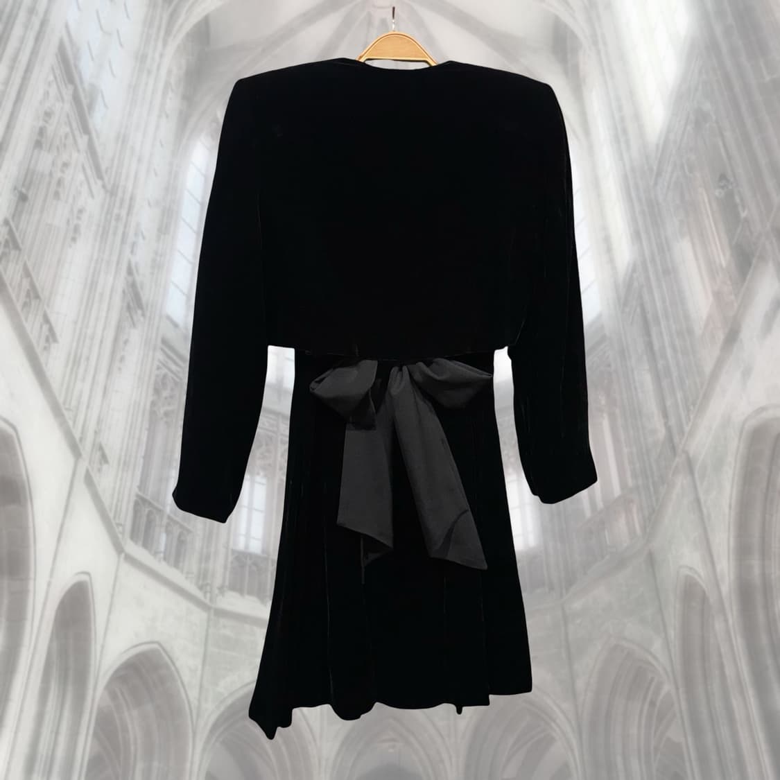 빈티지 로맨틱 블랙 벨벳 볼레로 원피스 셋업 상품이미지3