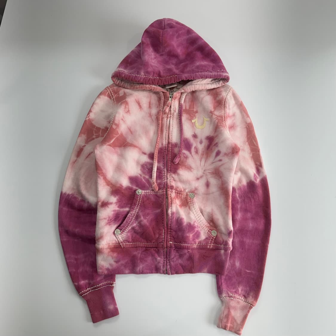 True religion 트루릴리전 타이다이 핑크 후드집업 상품이미지3