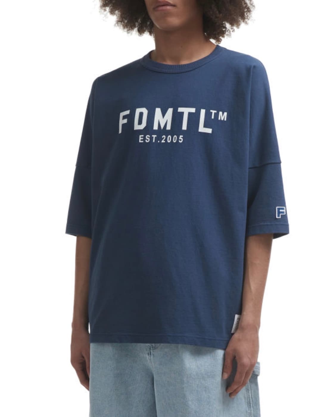 (정품/새상품) FDMTL 펀더멘탈 남성 네이비 와이드 로고 티셔츠  상품이미지7