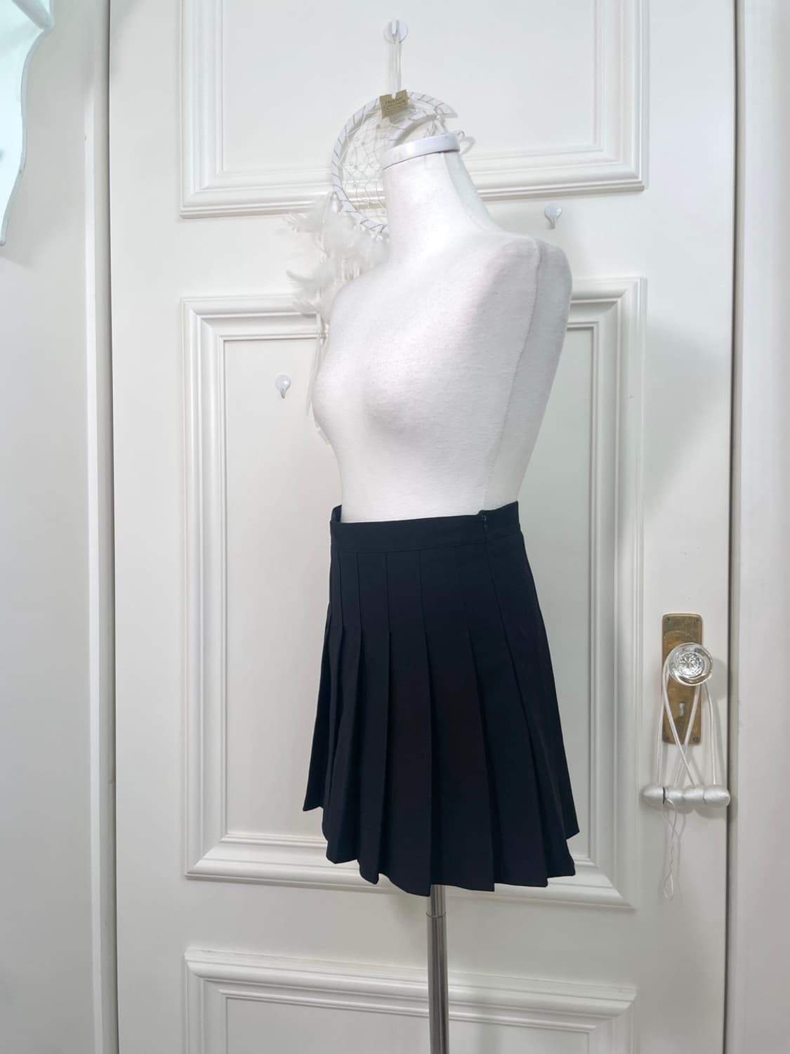 black basic pleats mini skirt 상품이미지2