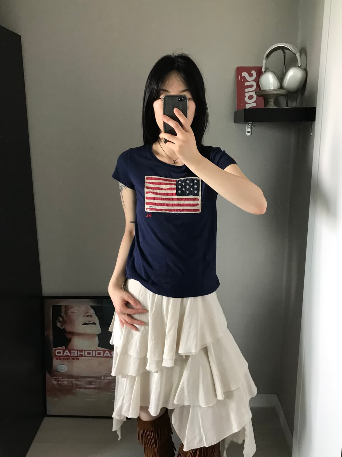 폴로 랄프로렌 빅 성조기 로고 네이비 반팔티 상품이미지2