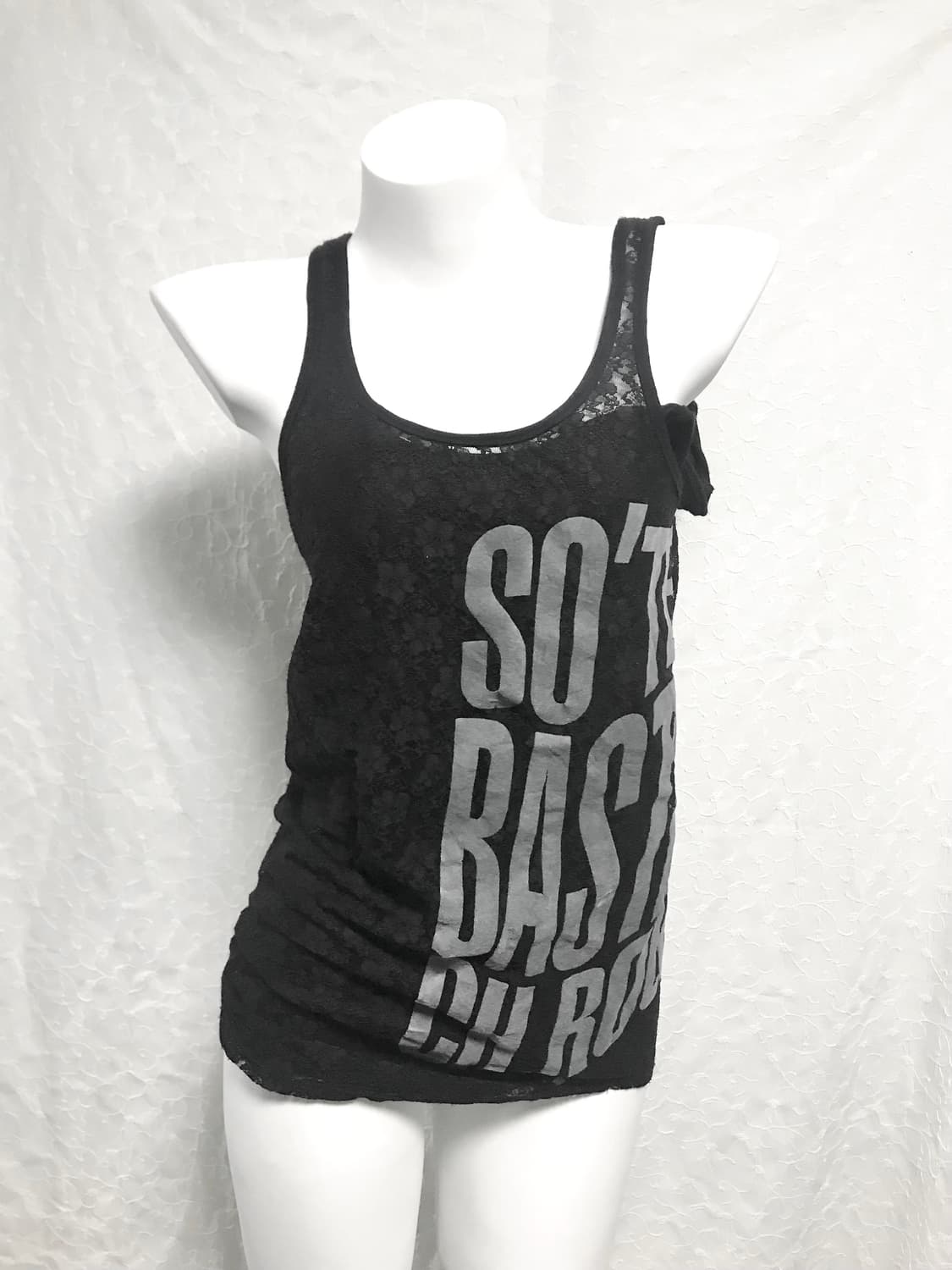 빈티지 펑크 사선 지퍼 레이어드 슬리브리스 탑 상품이미지3