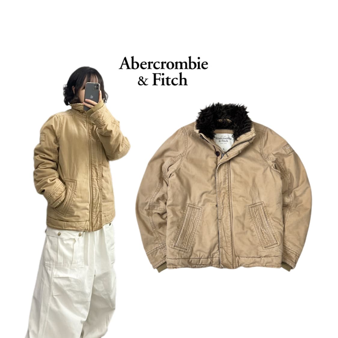 아베크롬비 Y2K 퍼 락시크 펑크 집업 자켓 상품이미지1