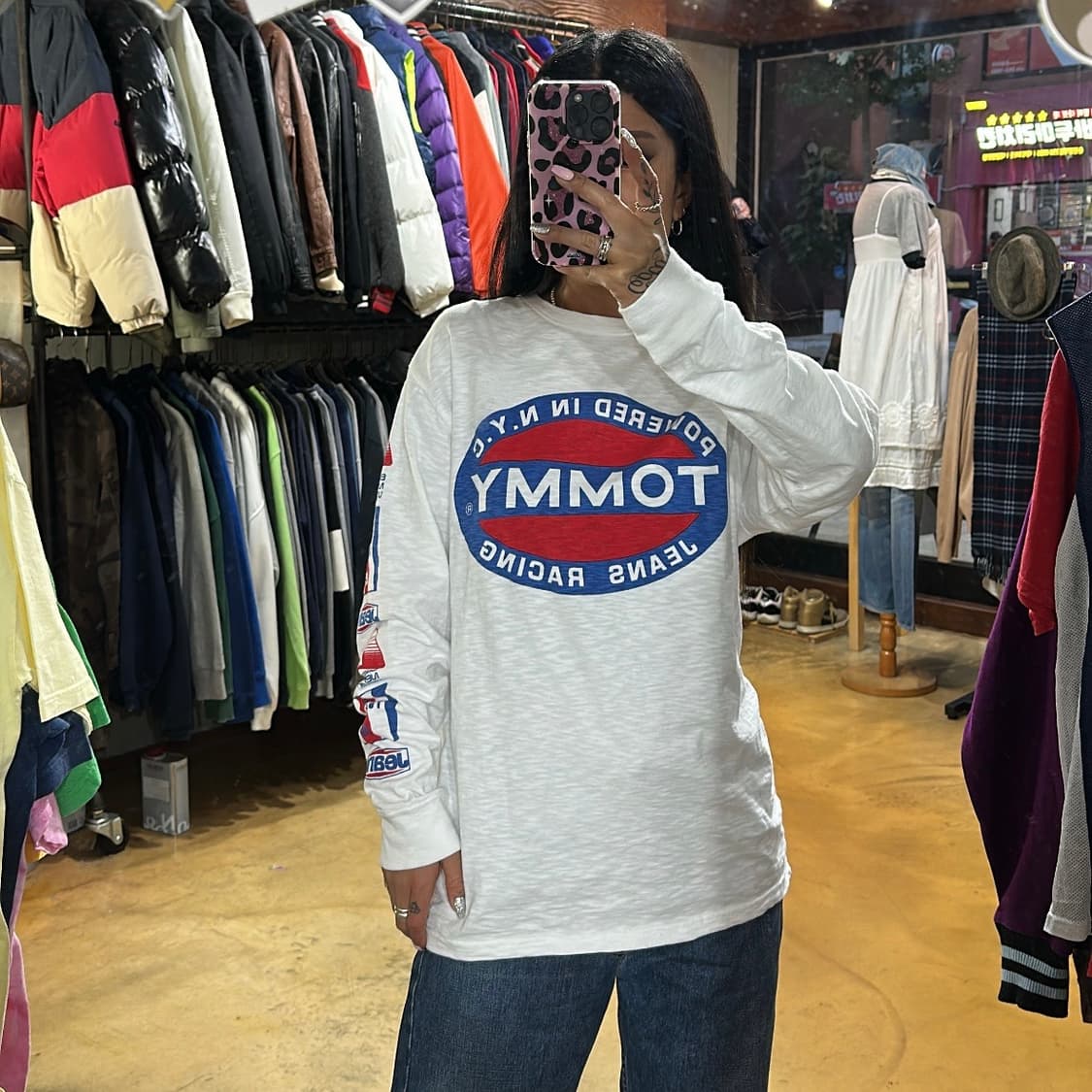 타미힐피거 진스 빅프린팅 올드스쿨 롱슬리브리스M 상품이미지10