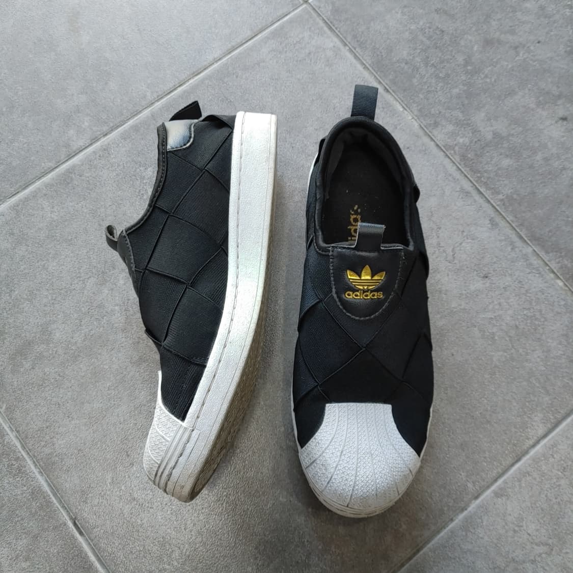 260 아디다스 남성 블랙 오리지널 슈퍼스타 슬립온 운동화 상품이미지1