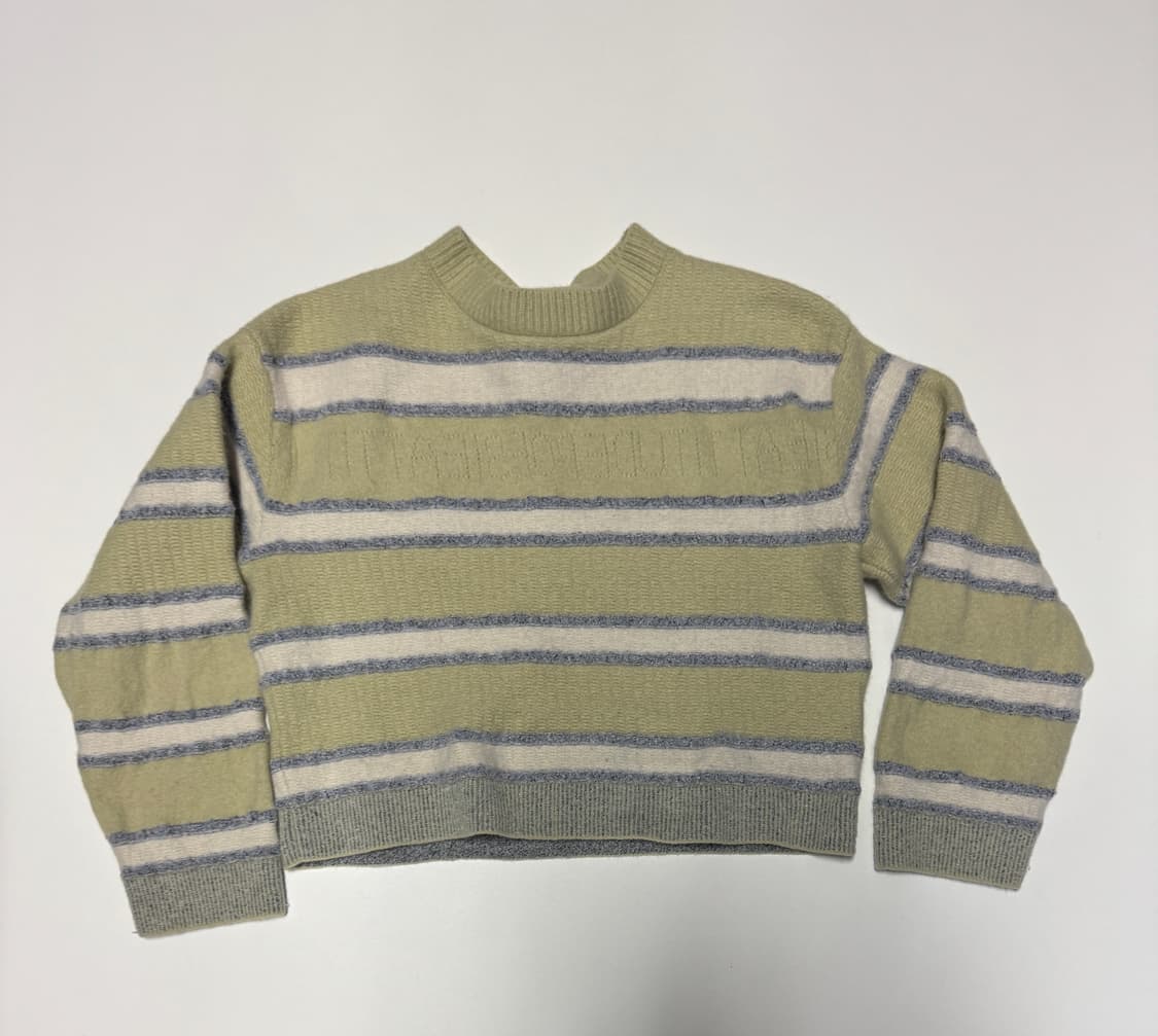 여성 한섬 시스템 23년도 스트라이프 크롭 니트 S 상품이미지1