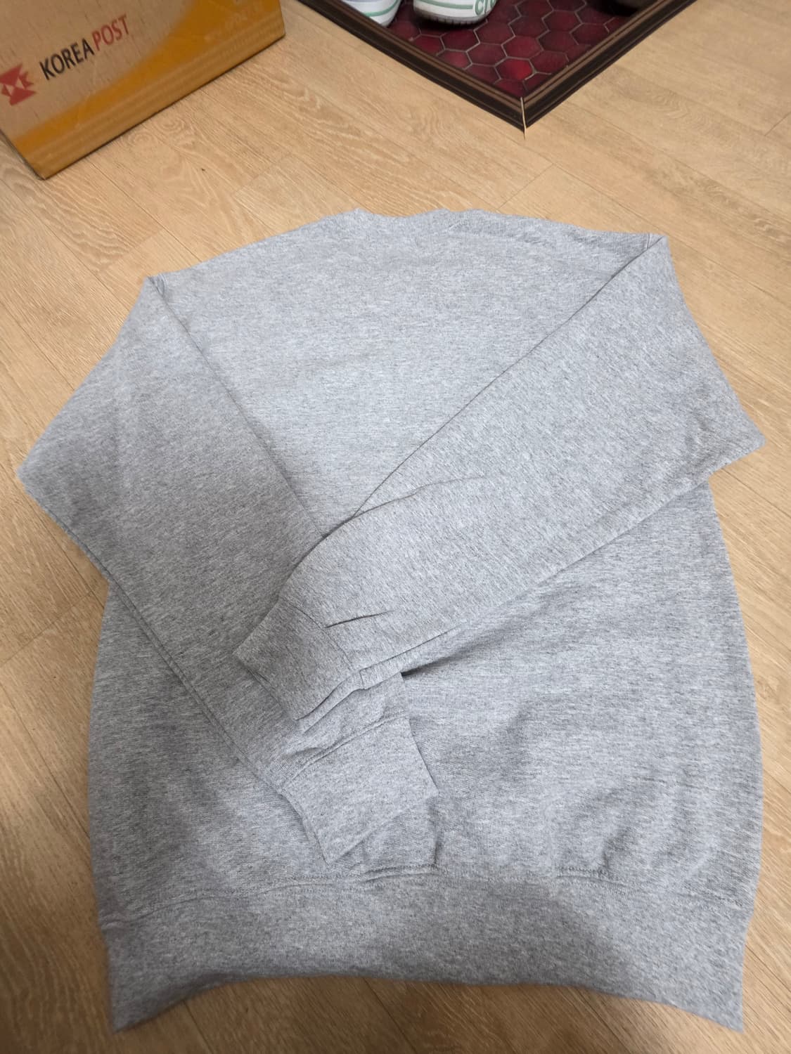 발란사 X 캐스퍼 오버핏 네이비 기모 맨투맨 M 상품이미지7