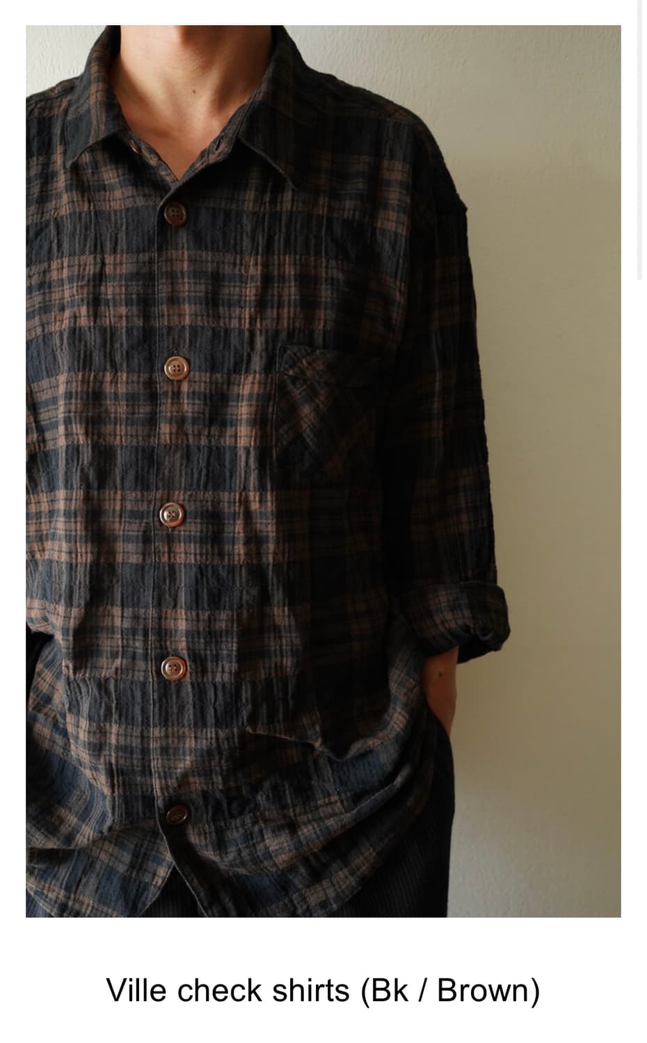 [L] 워드로브 41 체크 셔츠 브라운 상품이미지1