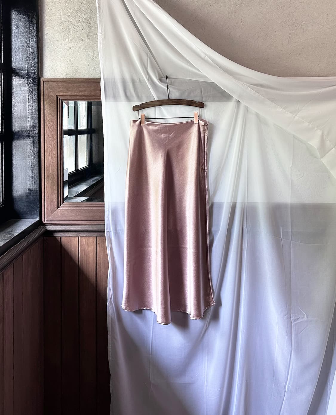 pink satin skirt 상품이미지6