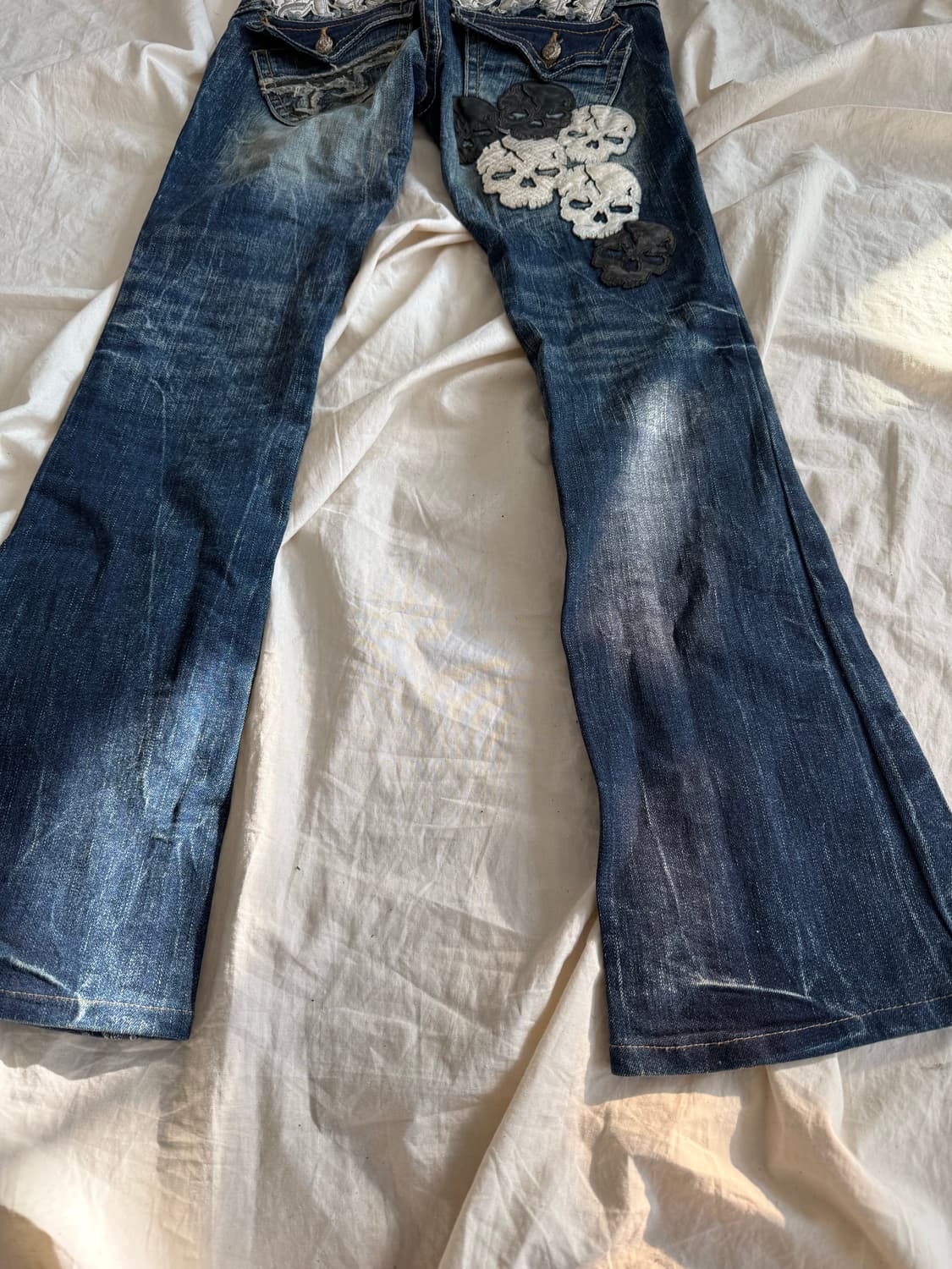 레드페퍼 해골 로우라이즈 부츠컷 데님 상품이미지5