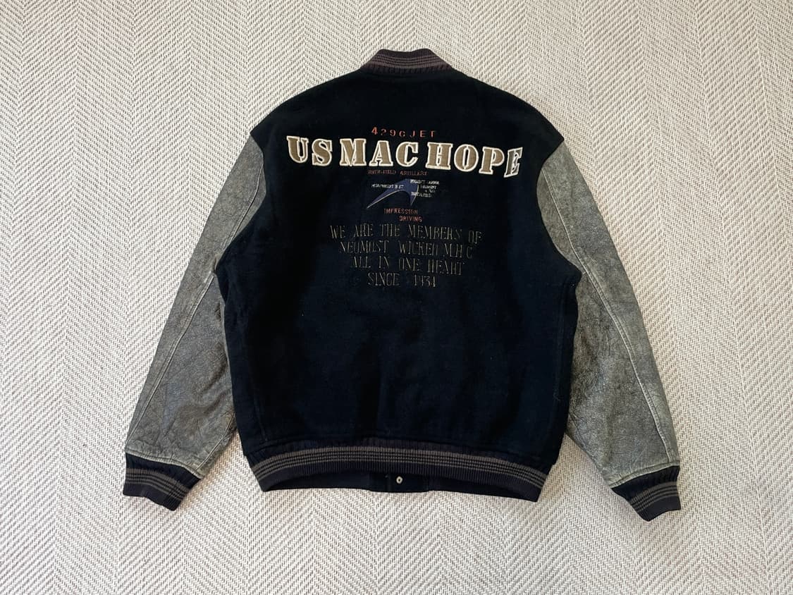 90s us mac 맥호프 레더 바시티 자켓 J03913 상품이미지1