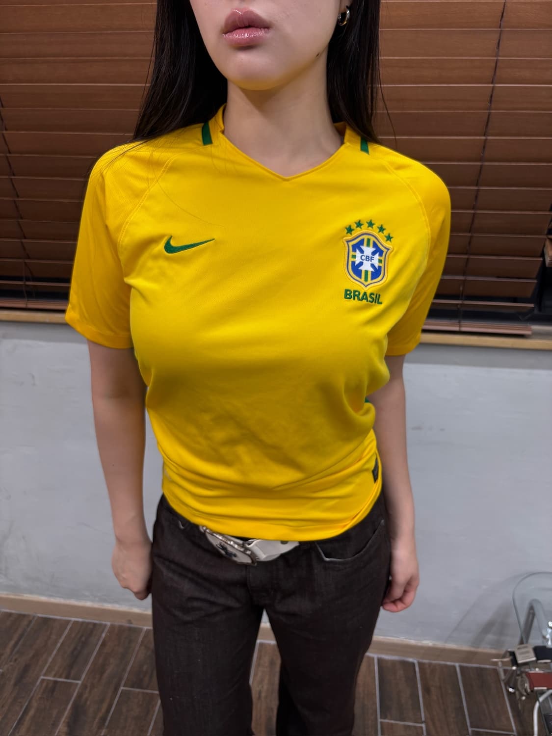 Nike 나이키 16 17 브라질 홈 유니폼 축구 져지 블록코어 반팔티 상품이미지1