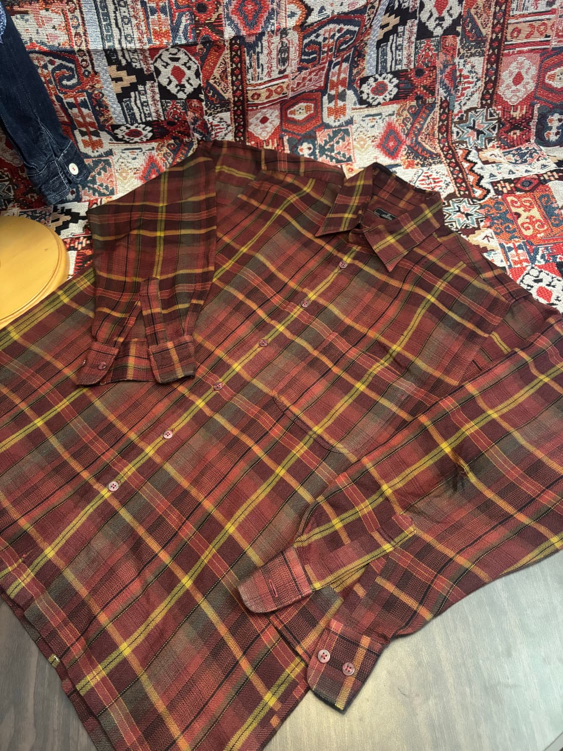 Japanese Vintage 90s check pattern 상품이미지1