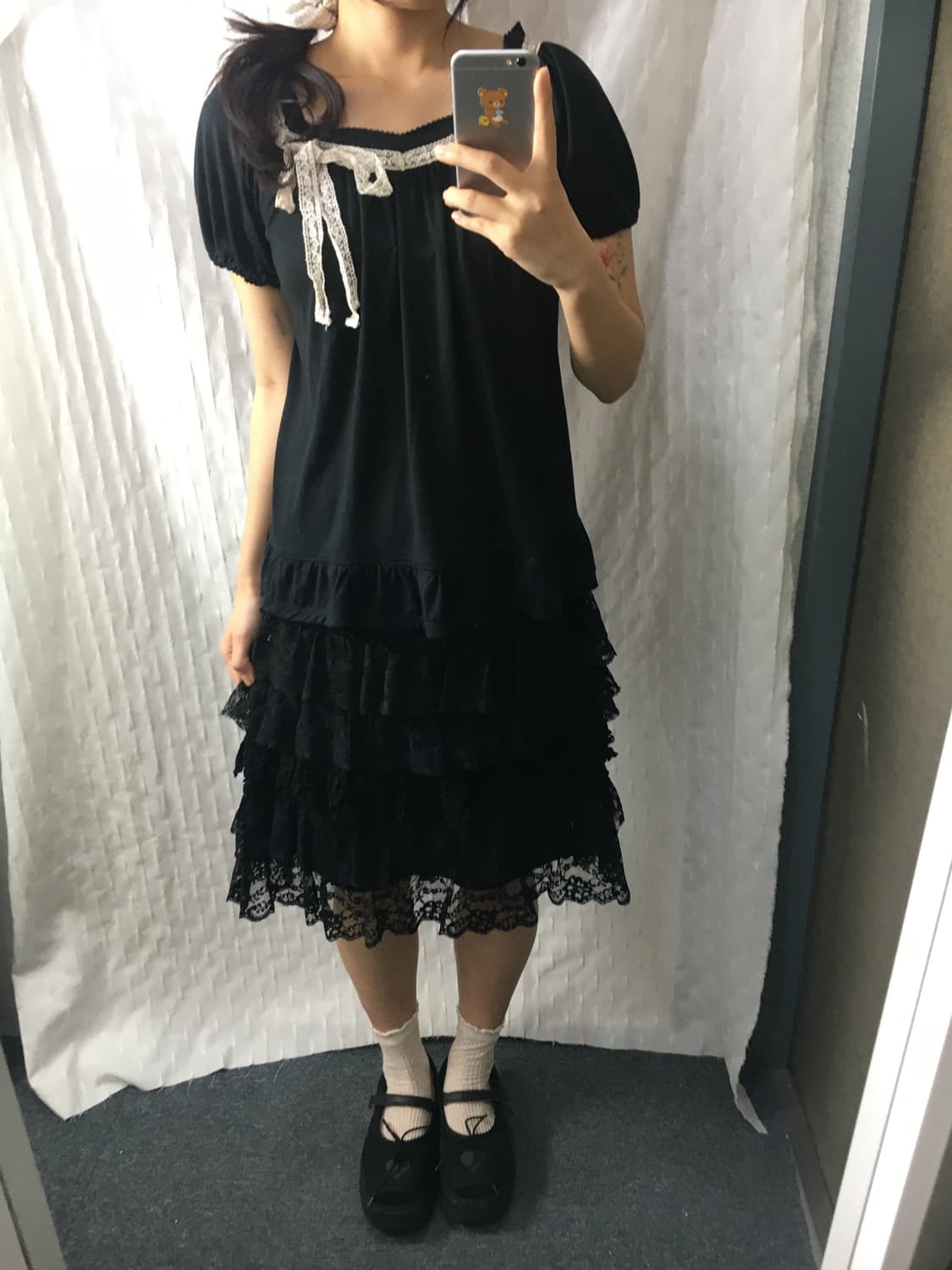 블랙 레이스 미디 스커트  상품이미지7