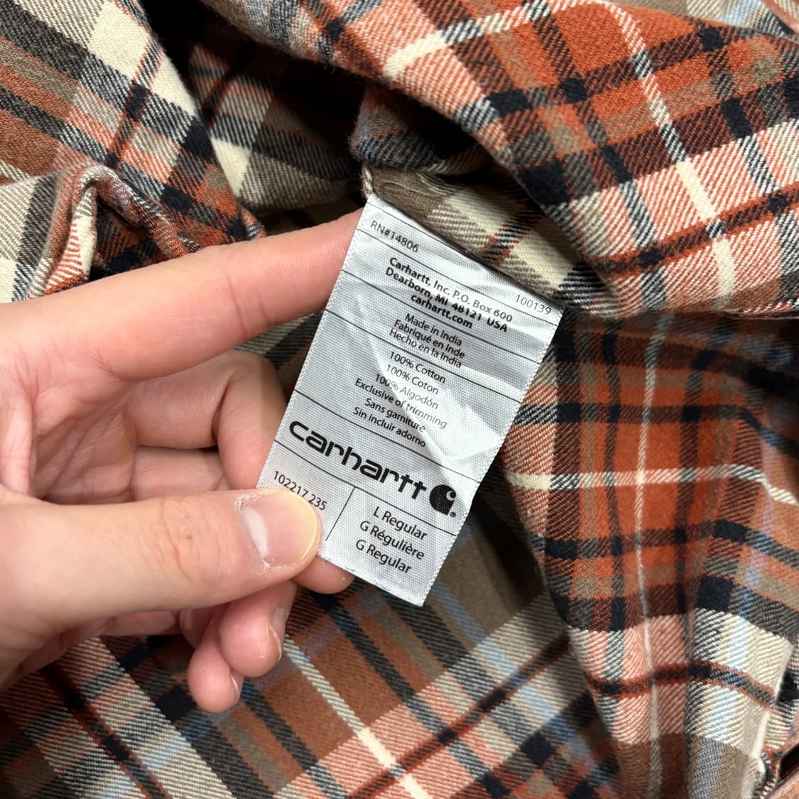 (L) 칼하트 투 포켓 플란넬 체크 셔츠 상품이미지5