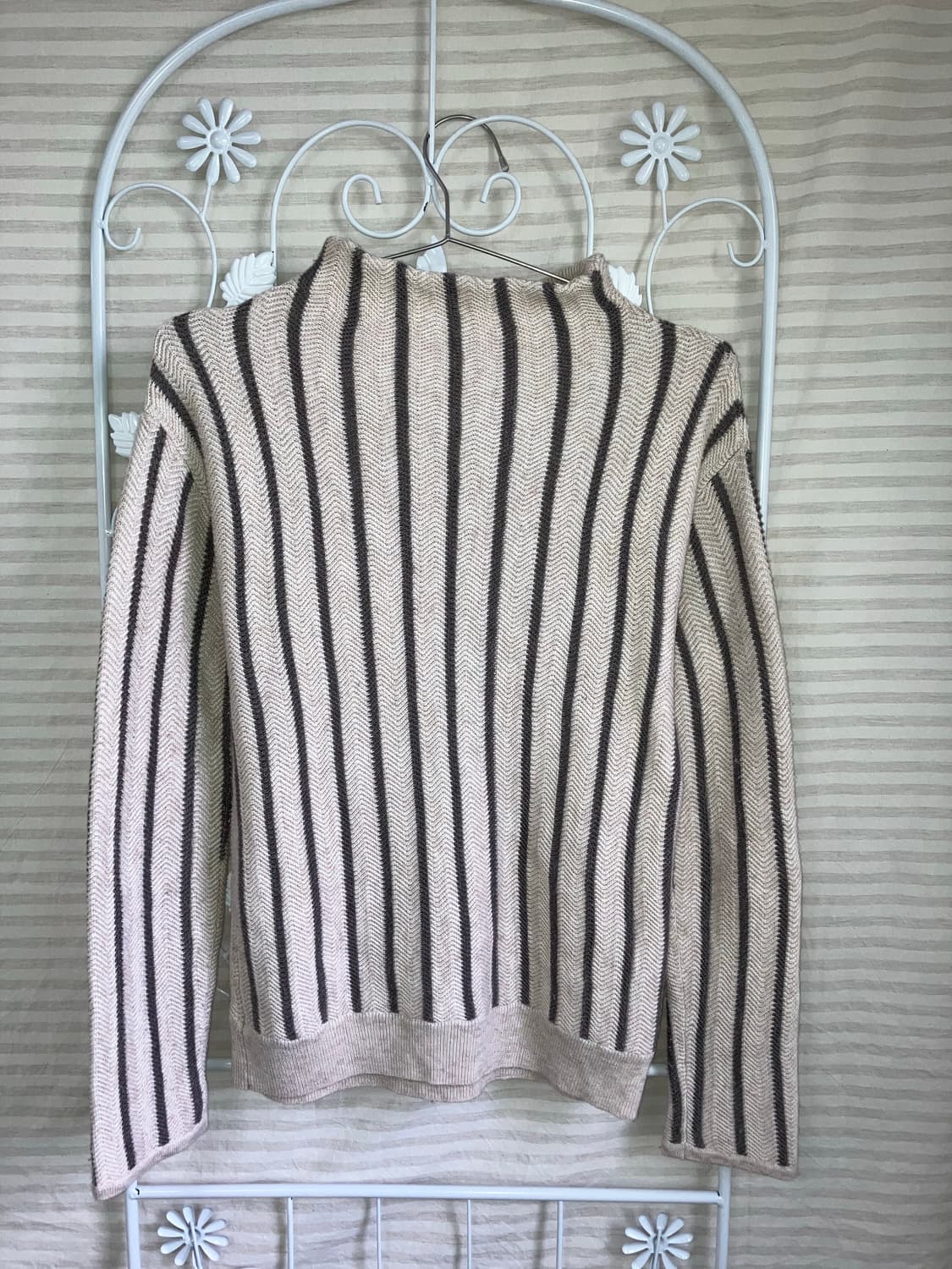 jpn vintage 아이보리 차콜 스트라이프 니트 y2k 스트릿 갸루  상품이미지2