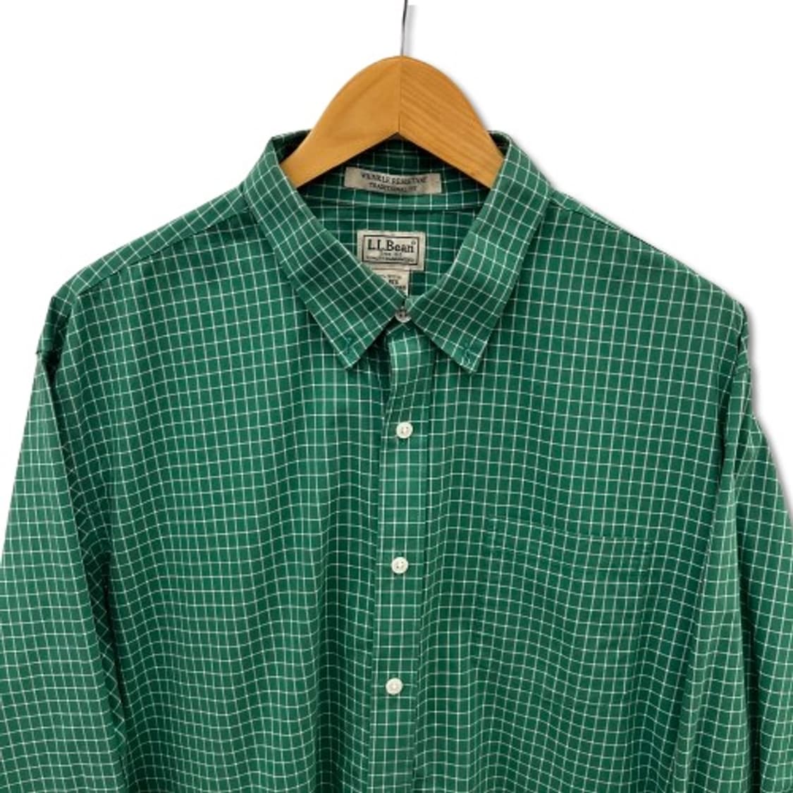 L.L.Bean 버튼 다운 카라 그린 체크 셔츠 상품이미지3