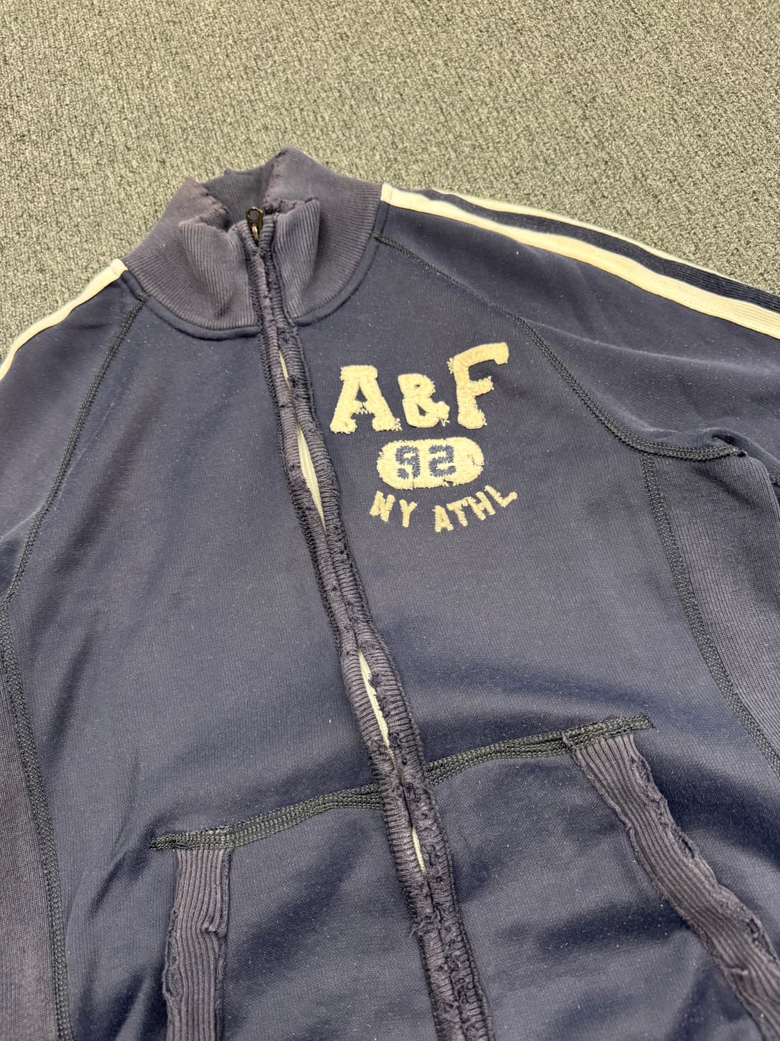 M)아베크롬비 빈티지 데미지 코튼 져지 집업자켓 상품이미지4