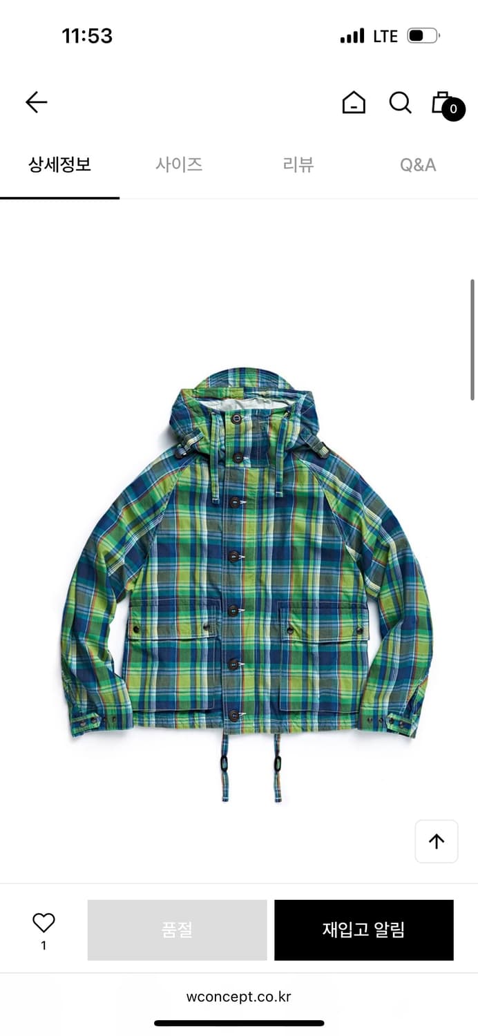 이스트로그 멀티체크 foul weather parka 상품이미지1