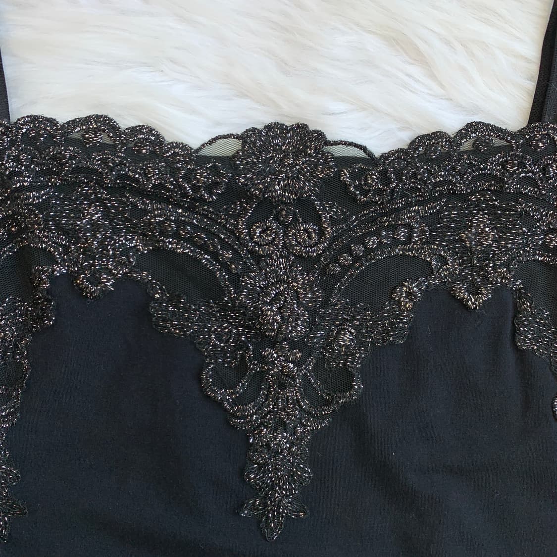 일본 빈티지 J&R 실버 펄 레이스 블랙 슬리브리스 1738 상품이미지3