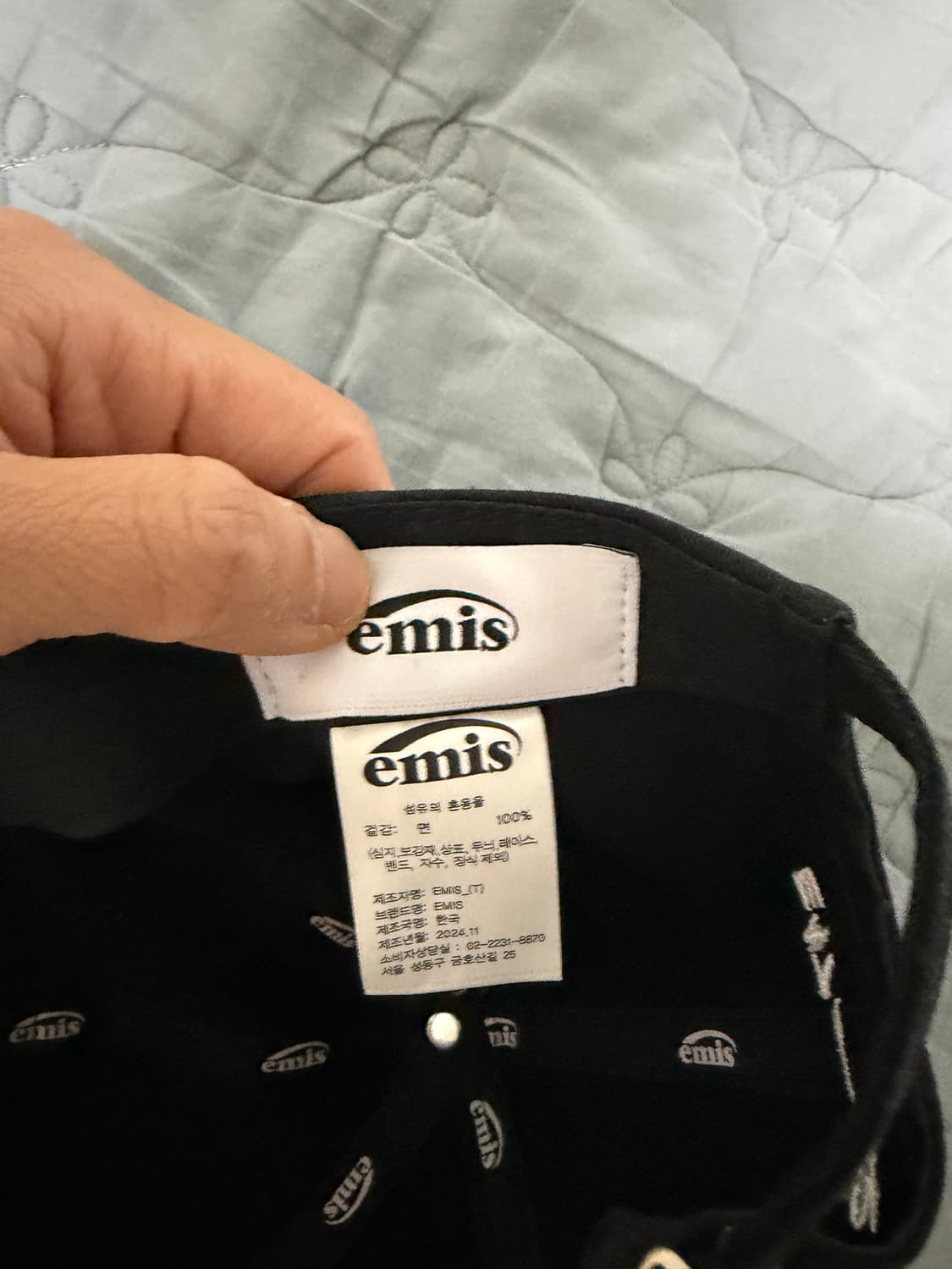 Emis 와펜 블랙 볼캡 실착1회 새상품급 판매 상품이미지6