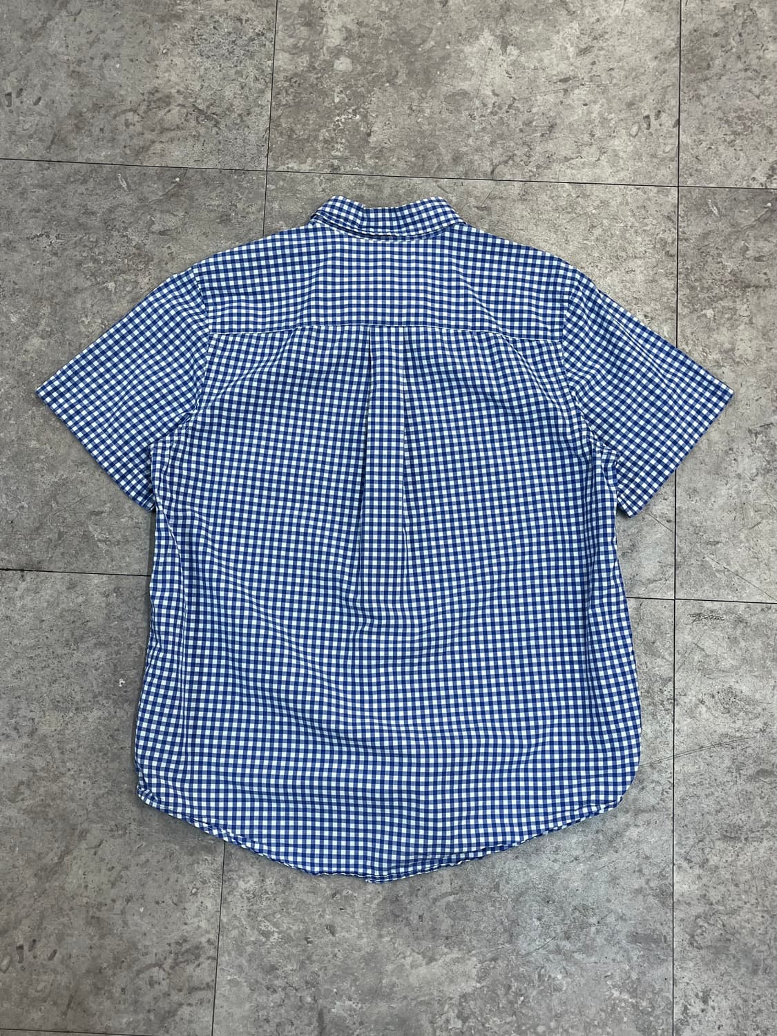 폴로 랄프로렌 깅엄 체크 반팔 셔츠 블루 XL #csz3508 상품이미지8