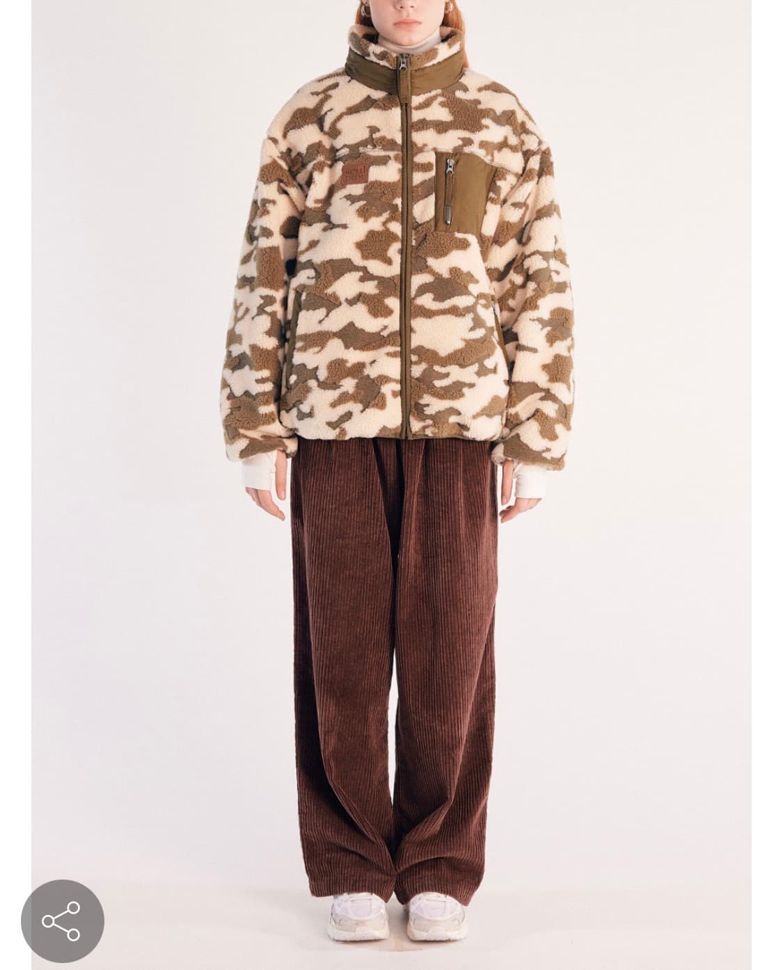 스컬프터 카모플라쥬 셰르파 자켓 카키 상품이미지3