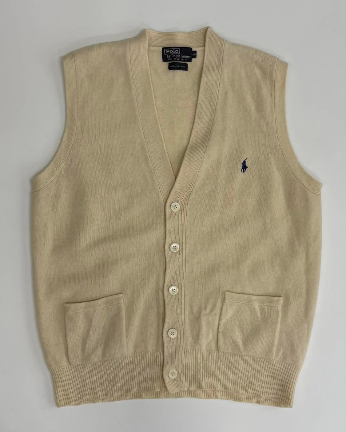 [105] 폴로 랄프로렌 80s 슬리브리스 울 니트 가디건 상품이미지1