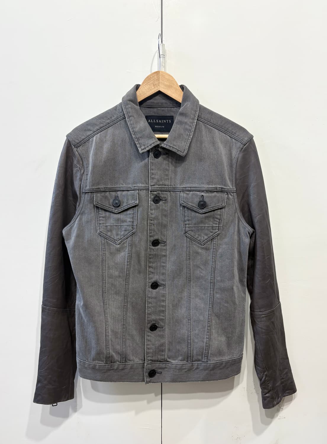 올세인츠 암 레더 데님 트러커 자켓 상품이미지1
