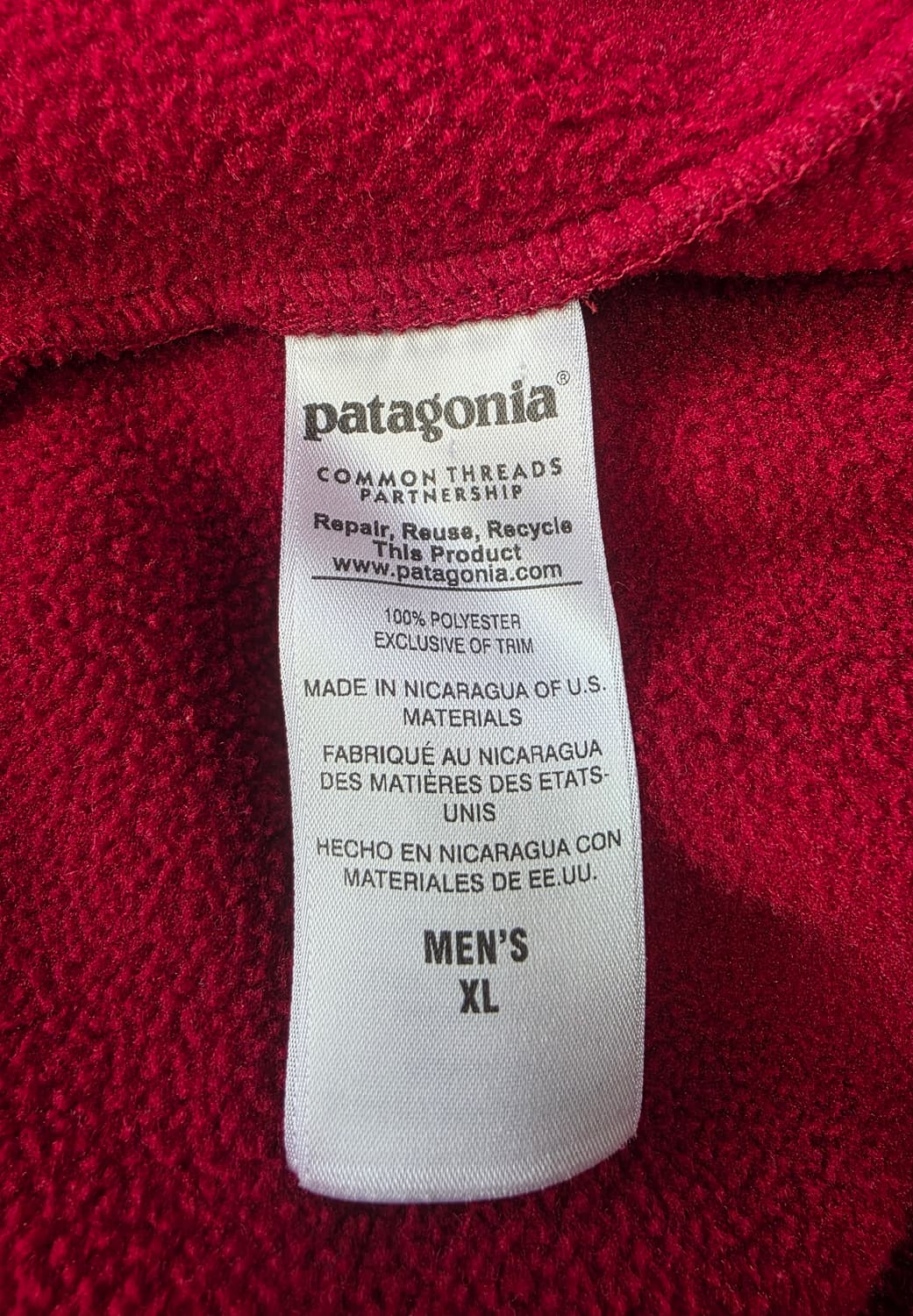 파타고니아 신칠라 스냅티 레드 XL 상품이미지3