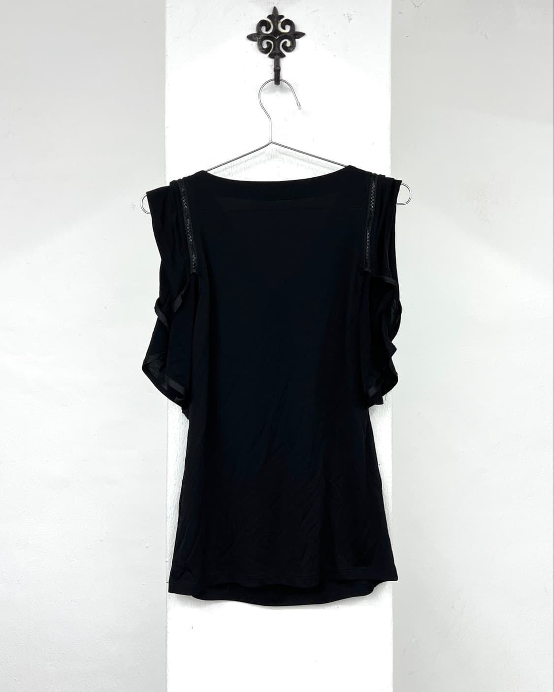 Shoulder zip detail drape short sleeve 상품이미지6