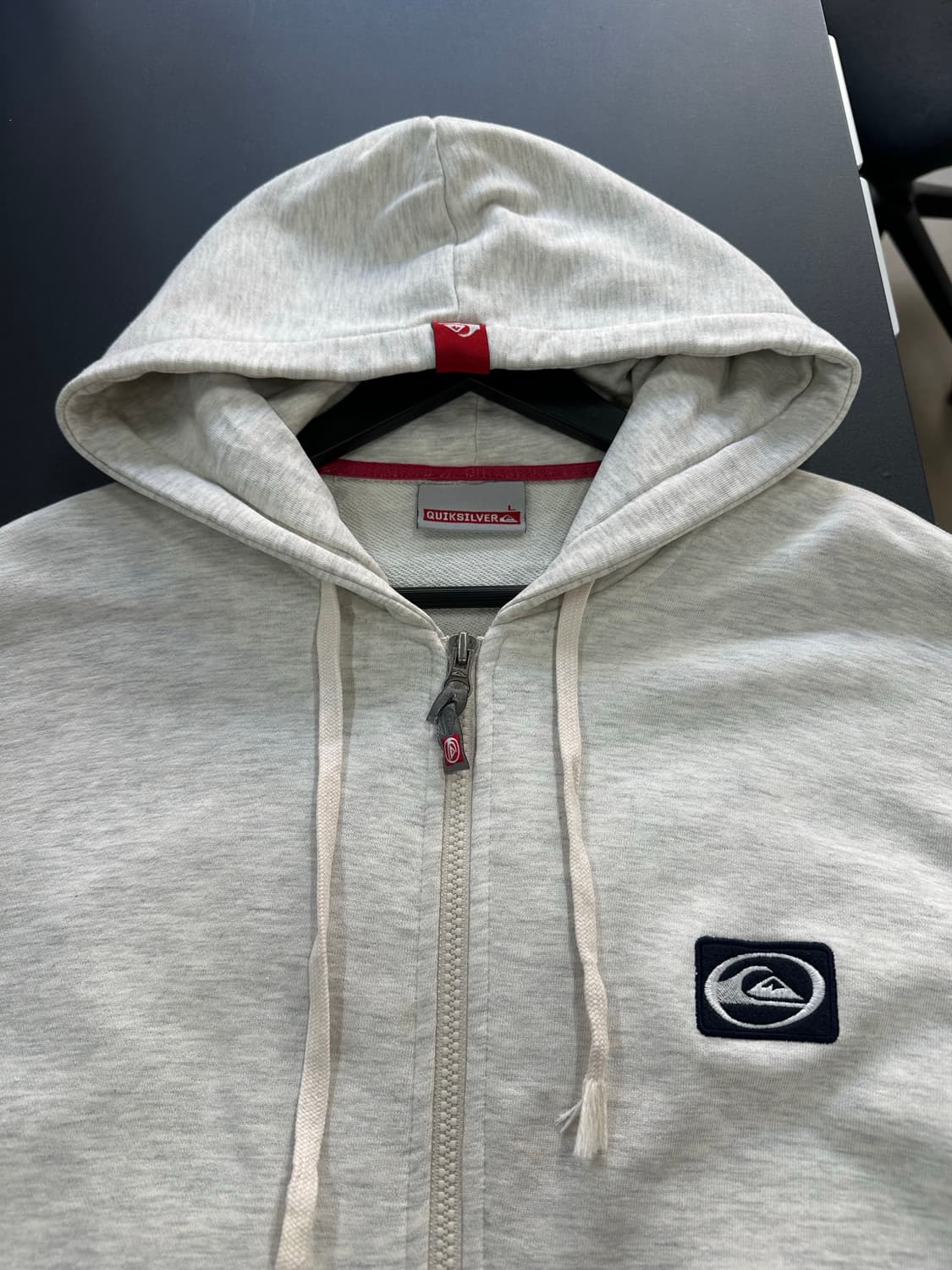 퀵실버 올드스쿨 플러피자수로고 멜란지 후드집업 상품이미지8