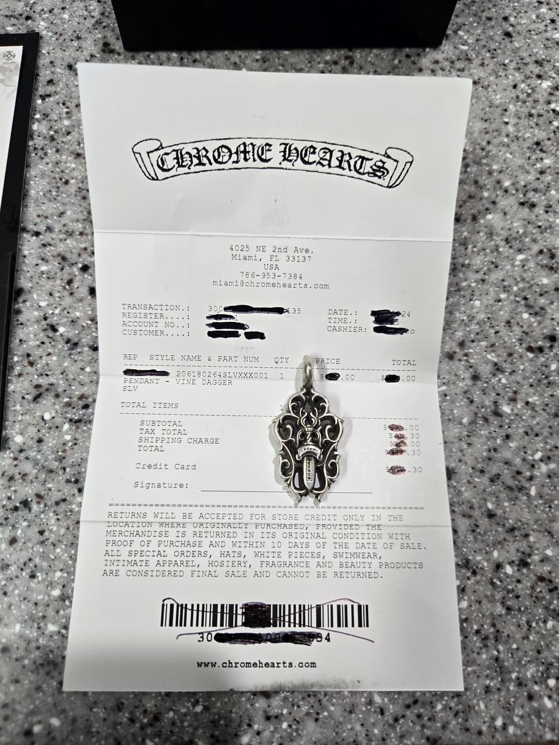 크롬하츠 바인 대거 펜던트 정품 상품이미지1