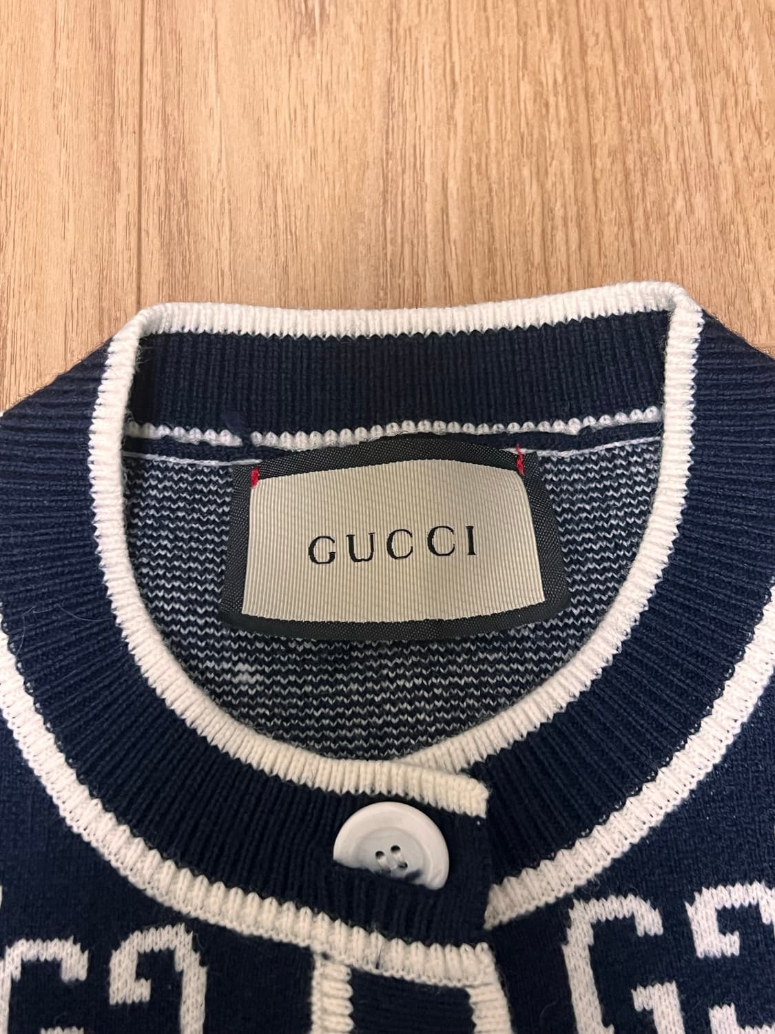 구찌 GG 패턴 가디건 M 네이비 상품이미지3