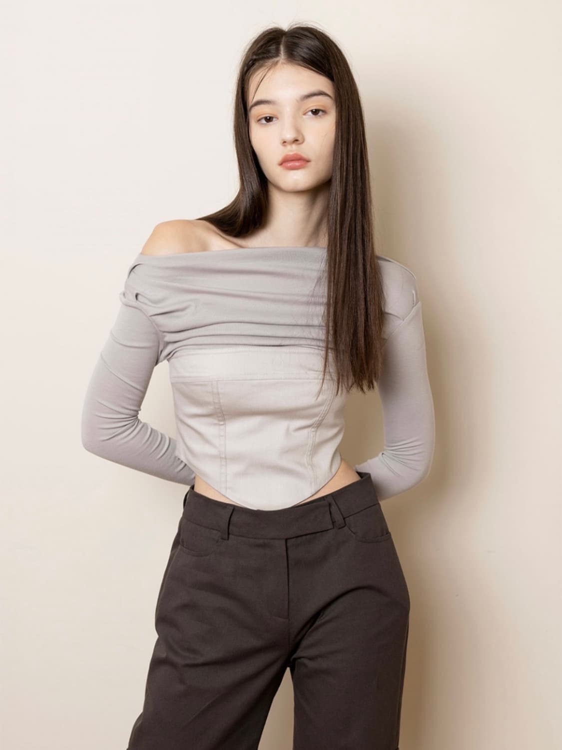 낫유어로즈_아이비 탑(그레이) 상품이미지3