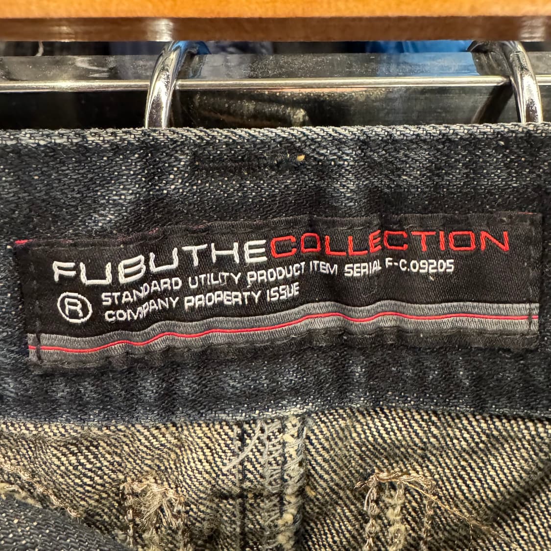 후부 레터링 자수 데님 팬츠 상품이미지6