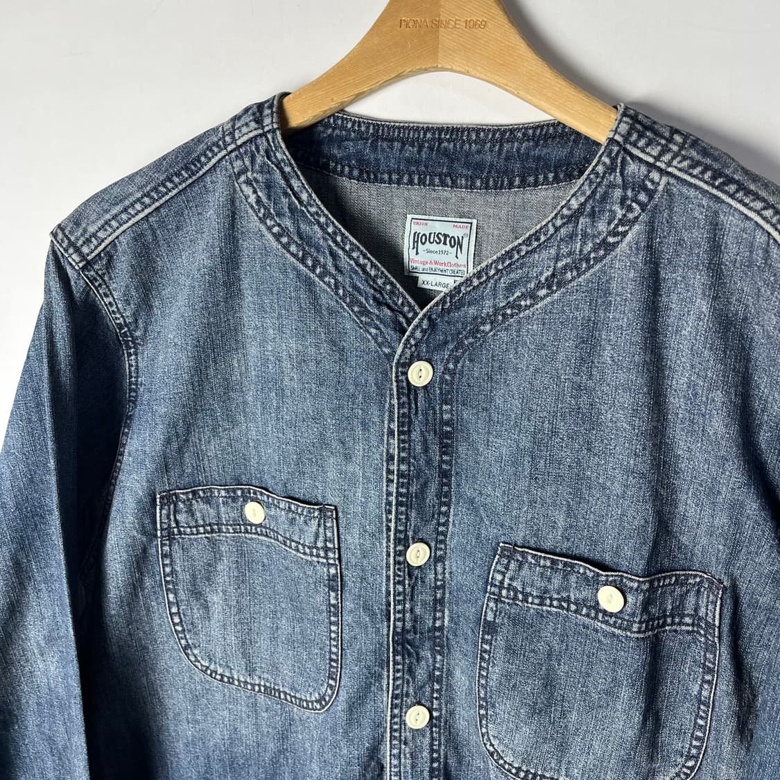 [Houston] 휴스턴 재팬 카라리스 워싱 데님셔츠 상품이미지3