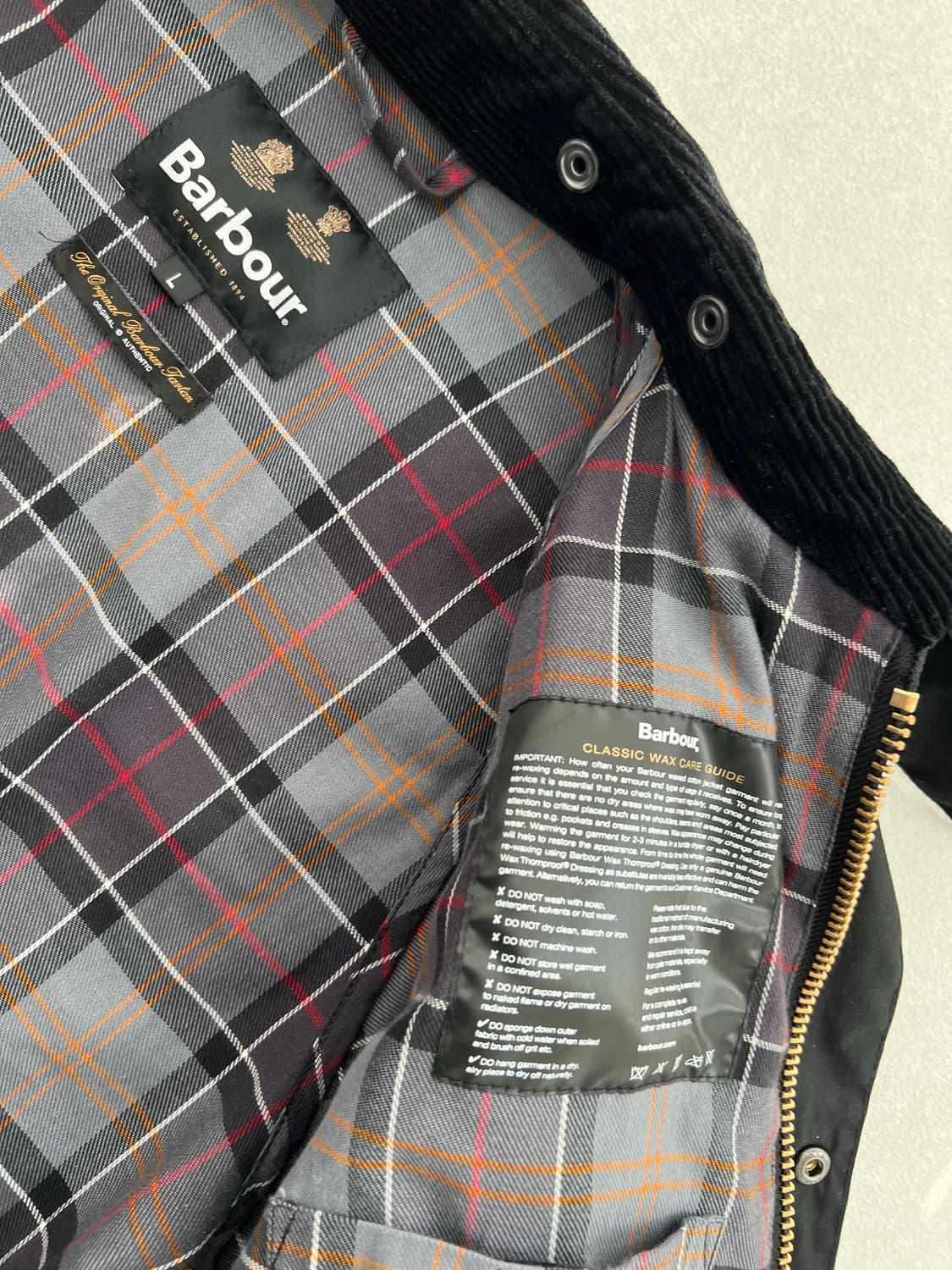 바버 스페이 Spey 왁스 자켓 블랙 상품이미지6