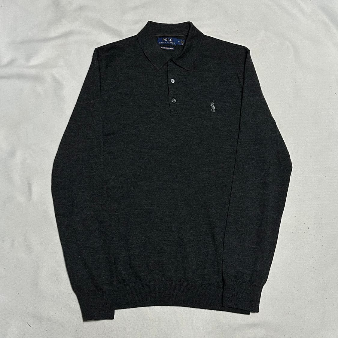 M 폴로랄프로렌 메리노 울 챠콜 카라 니트 상품이미지2
