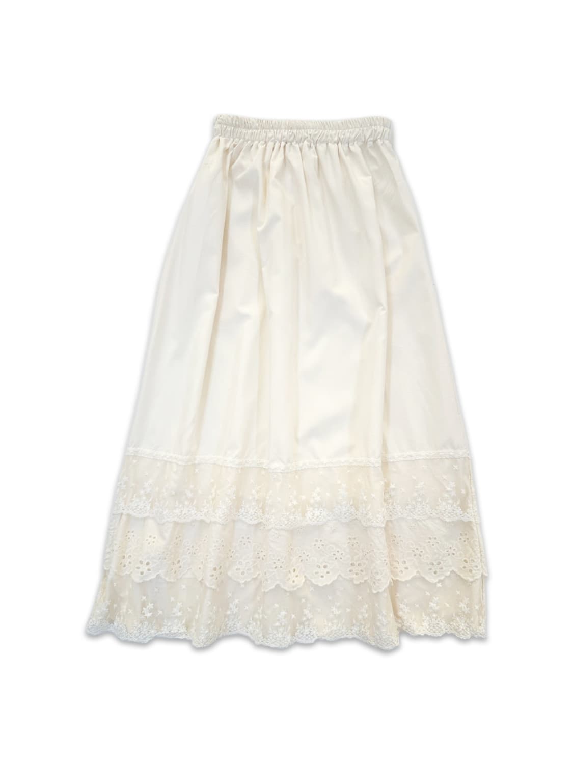빈티지 아이보리 모리 레이스 롱 스커트 상품이미지1