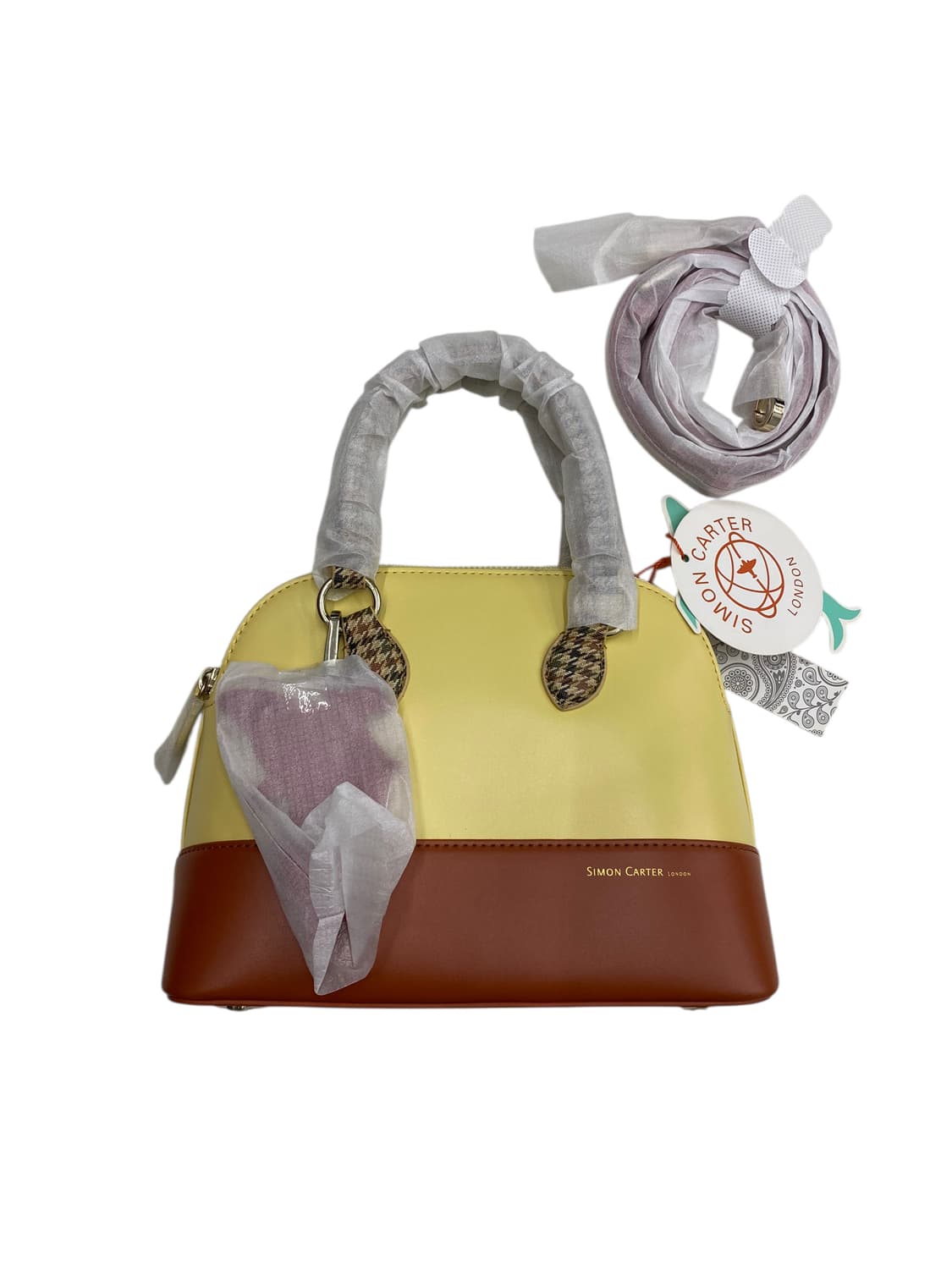 사이먼카터 런던 옐로우 브라운 토트백 + 스트랩 상품이미지1